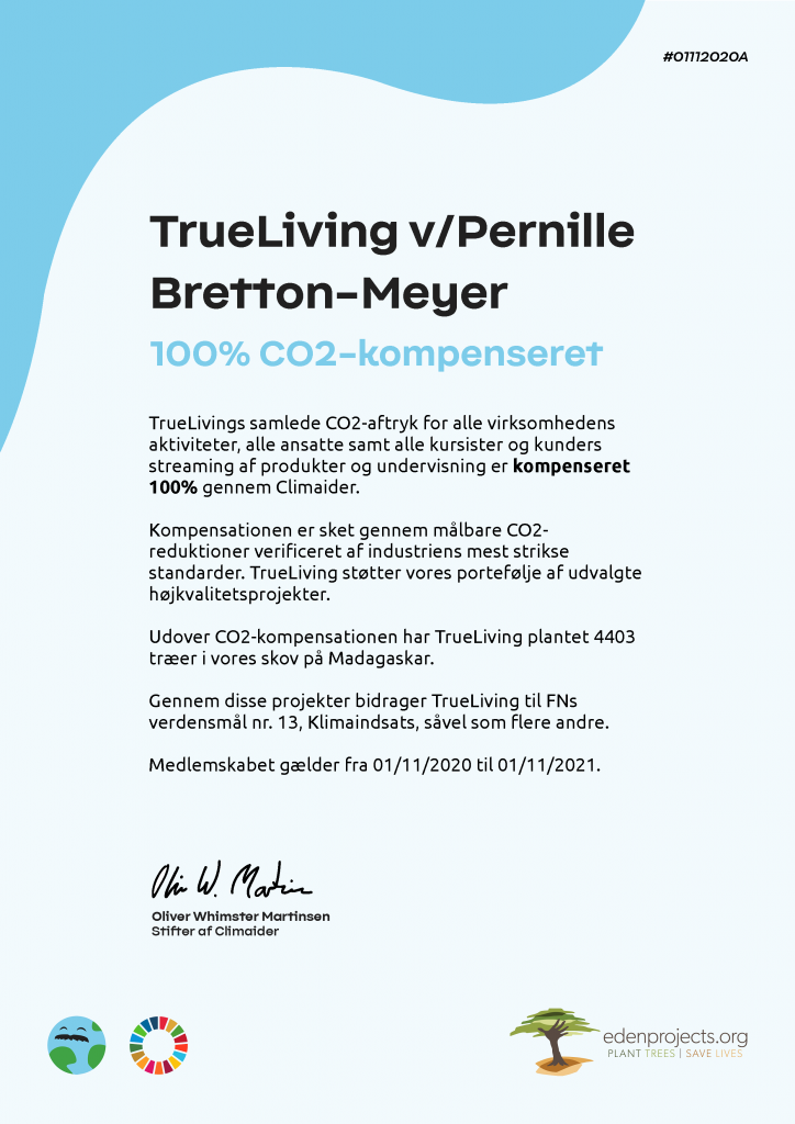 TrueLiving Climaider Certifikat